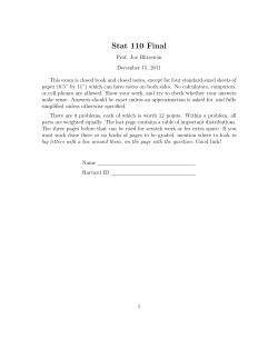 Final Exam - Projects at Harvard