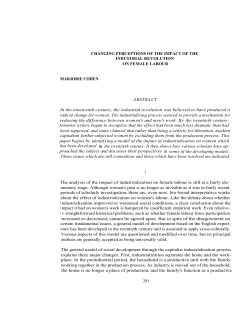 MARJORIE COHEN CHANGING PERCEPTIONS OF THE IMPACT