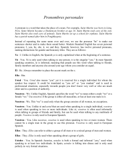 Personal pronouns in Spanish