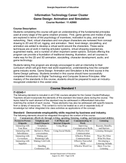 Game Design: Animation and Simulation