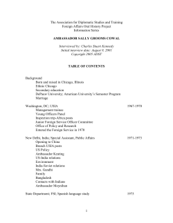 Cowal, Sally Grooms - Association for Diplomatic Studies and Training