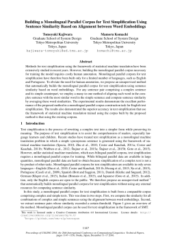 Building a Monolingual Parallel Corpus for Text Simplification Using