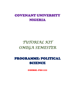 pos222 tutorial kit - Covenant University
