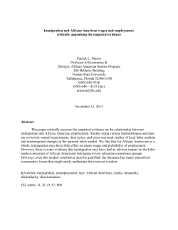 Immigration and African American wages and employment: critically