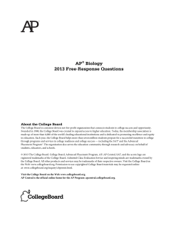 AP&reg; Biology 2013 Free-Response Questions
