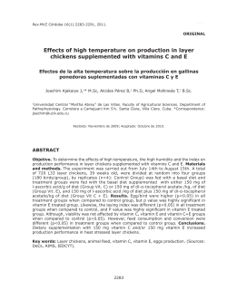 Effects of high temperature on production in layer chickens