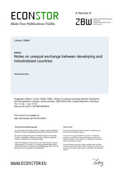 Notes on unequal exchange between developing and
