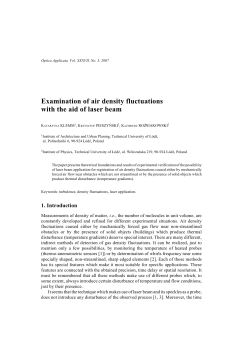Examination of air density fluctuations with the aid of laser beam