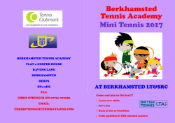 Mini Tennis term-time information and application form 2017