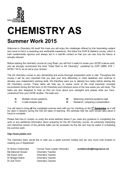 chemistry as - Long Road Sixth Form College