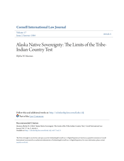 Alaska Native Sovereignty: The Limits of the Tribe
