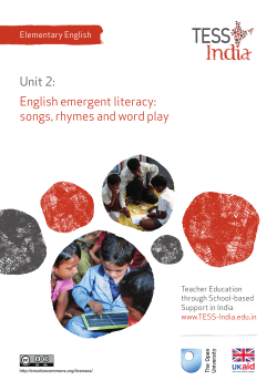 English emergent literacy: songs, rhymes and