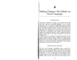 Making Changes: The Debate on Sexist Language
