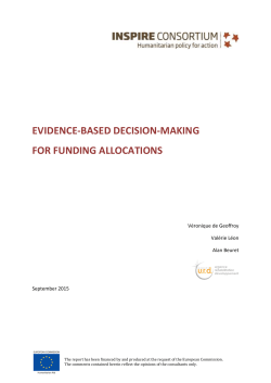 Evidence-based decision-making for funding allocations