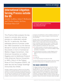 International Litigation: Serving Process outside the US