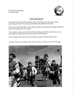 Pre AP World Geography Unit 4 Latin America