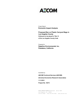 Economic Impact Analysis Proposed Ban on Plastic Carryout Bags
