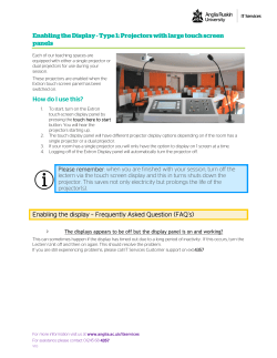 Enabling the Display - Type 1: Projectors with large touch screen