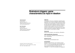 Brainstorm triggers: game characteristics as input in ideation