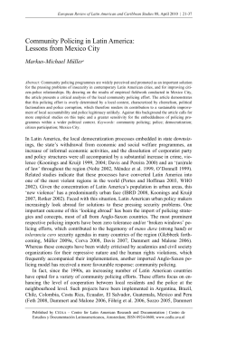 Community Policing in Latin America: Lessons from