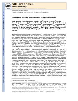 Missing Heritability - University of Colorado Denver
