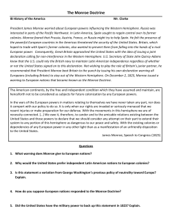 The Monroe Doctrine - Warren County Schools