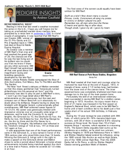 Andrew Caulfield, March 3, 2015-Mill Reef REMEMBERING >REEF