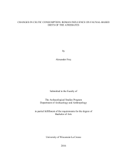 CHANGES IN CELTIC CONSUMPTION: ROMAN INFLUENCE ON