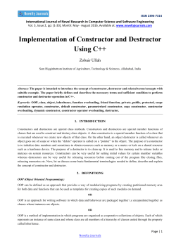 Implementation of Constructor and Destructor Using C++
