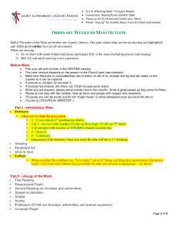 ORDINARY WEEKEND MASS OUTLINE