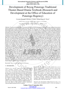 Development of Reyog Ponorogo Traditional Theater