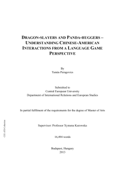DRAGON-SLAYERS AND PANDA-HUGGERS &ndash; UNDERSTANDING