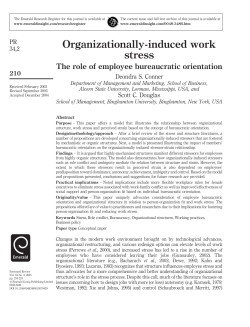 Organizationally-induced work stress