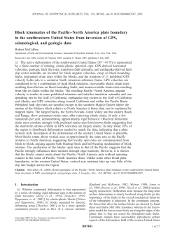 Block kinematics of the Pacific&ndash;North America plate boundary in the