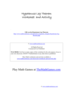 Hypotenuse Leg Theorem Worksheet and Activity Play Math Games