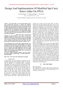Design And Implimentation Of Modified Sqrt Carry Select
