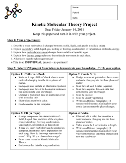 Kinetic Molecular Theory Project