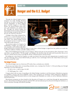 Budget 101 - Bread for the World