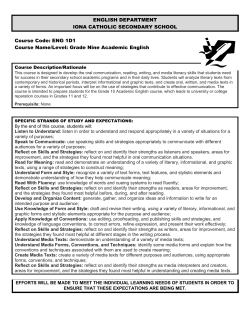 Grade Nine Academic English