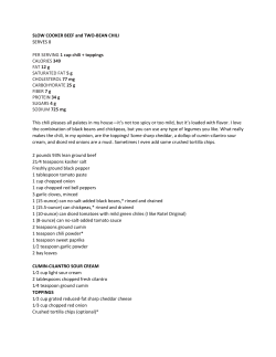 SLOW COOKER BEEF and TWO-BEAN CHILI SERVES 8 PER