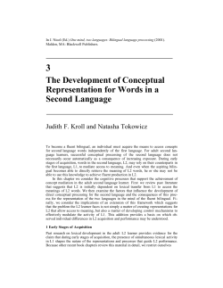 The Development of Conceptual Representation