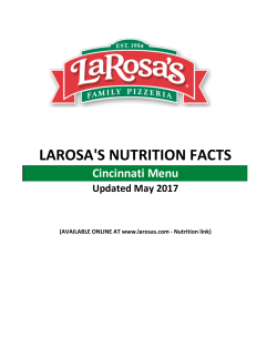 LAROSA`S NUTRITION FACTS