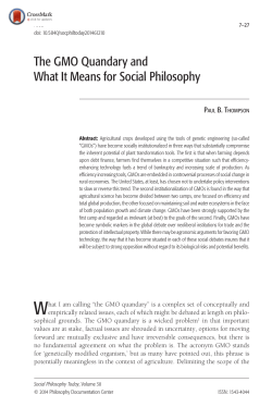 The GMO Quandary and What It Means for Social Philosophy