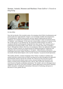 Humans, Animals, Monsters and Machines: From Gulliver`s Travels