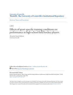 Effects of sport-specific training conditions on performance