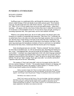 Punderful Etymologies - Digital Commons @ Butler University