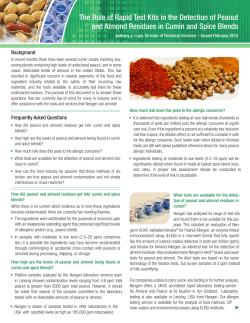 The Role of Rapid Test Kits in the Detection of Peanut and Almond