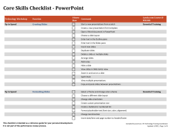 Core Skills Checklist PowerPoint