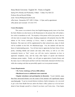 Stony Brook University / English 361: Poetry in English