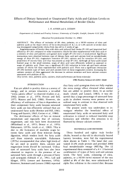 Effects of Dietary Saturated or Unsaturated Fatty Acids